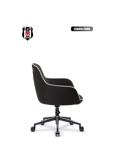 Fanchair X Beşiktaş Icon Siyah Kumaş Çalışma Koltuğu-76 Siyah - Beyaz