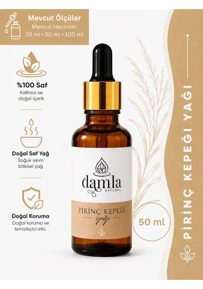 Biodamla Natural Pirinç Kepeği Yağı 50 Ml