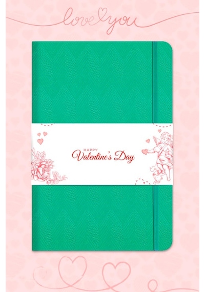 Tarihsiz Klasik Defter Rec Note 13x21 Çizgili Yeşil Desenli