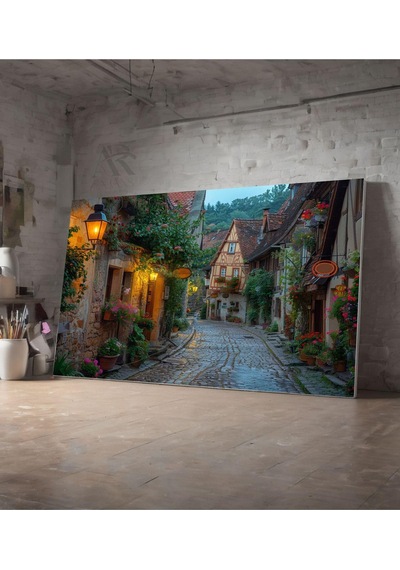 Kanvas Tablo Eguisheim Kasabası Fransa Dekoratif Kanvas Tablo 30 X 40
