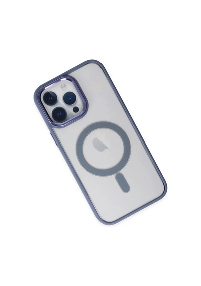 Apple iPhone Uyumlu,  14 Pro Kılıf Room Magneticsafe Silikon - Sierra Blue