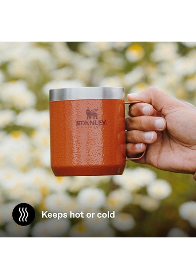 Stanley Classic Legendary Camp Mug Paslanmaz Çelik Termos Bardak, Kil Rengi Hammertone Clay , 0.35 Litre Çok Renkli