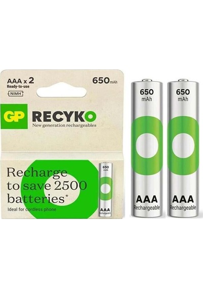 Recyko 650 Mah R03 Aaa Şarjli 2li Ince Kalem Pil 65aaahcer21-2tlb2 Rhch63e041