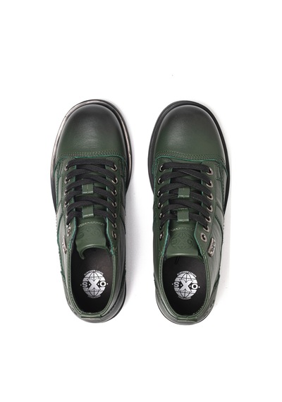 Military Green Bot Erkek Oxm003613 Oxs Frank 0036 Mıd M Leather Mıl.green Military Green