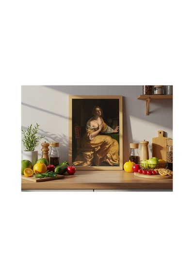 Rönesans Gentileschi Magdalena'nın Tövbesi Çerçevesiz Poster 21x30 Cm A4 Tablo Rönesans Klasik Sanat