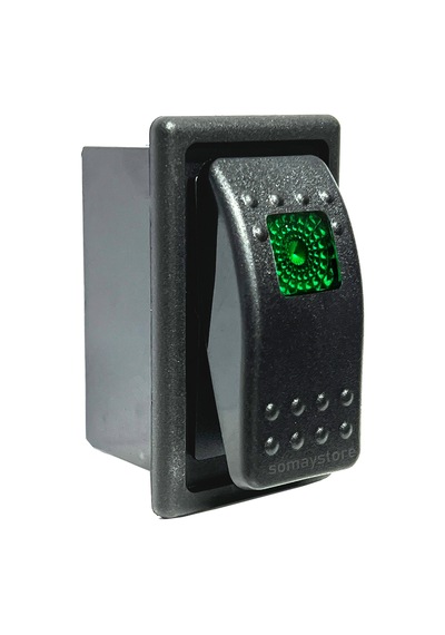 Goldsea Marine Tekne Anahtar Switch Çerçeveli 52X27Mm Yeşil Led Yeşil