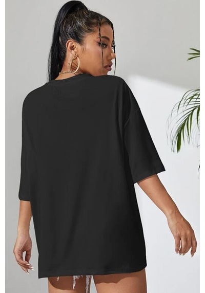 Uyguntarz Unisex Brooklyn Baskılı Tshirt Siyah