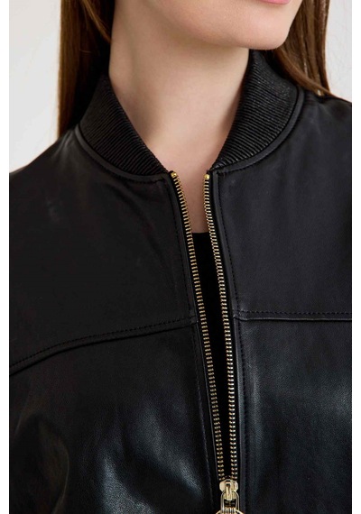 Oversize Bayan Deri Ceket Vb-5 Bk-2785 - 24038 Siyah