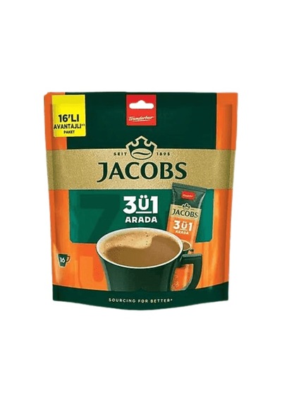 Jacobs 3'ü 1 Arada Kahve 16x16 Gr 12'li Paket Çekirdek Kahve