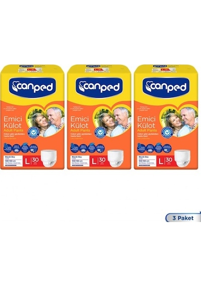 Canped Emici Külot Büyük Boy Large 30 Adet X 3 Adet PKT.CANPED.114 L