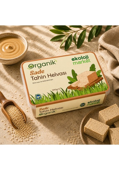 Organik Glutensiz Şekersiz Tahin Helvası Sade 200 Gr.