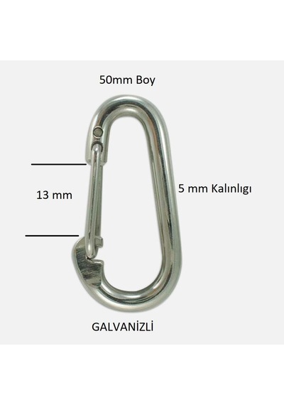 Baş Zincir Karabina Yaylı 5 Mm Galvanizli 2 Adet Hmngoxxtptprp