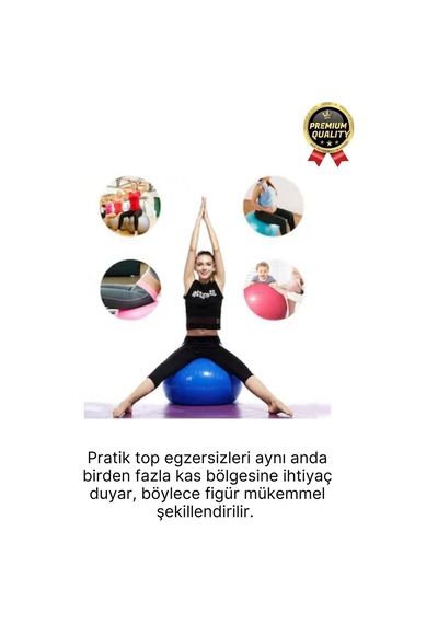 Premium Mini Gymball 20cm Jimnastik Denge Fitness Spor Şişirme Pompası Mavi Pilates Topu
