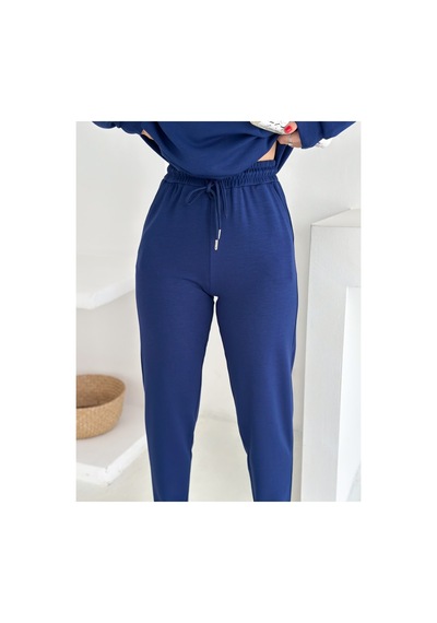 Gugus Kadın Yarım Fermuarlı Model Beli Lastikli Dar Paça Eşofman Takımı Lacivert