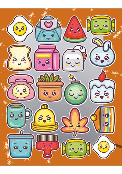 Cute Yummy Seri 1 Temalı Sticker Seti Laptop Ajanda Pc Tablet Telefon Defter Etiket Bullet Journal Diğer