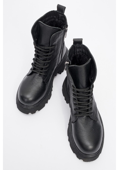 Luvishoes Luvi Shoes Loreta Siyah Hakiki Deri Kadın Postal Bot Siyah