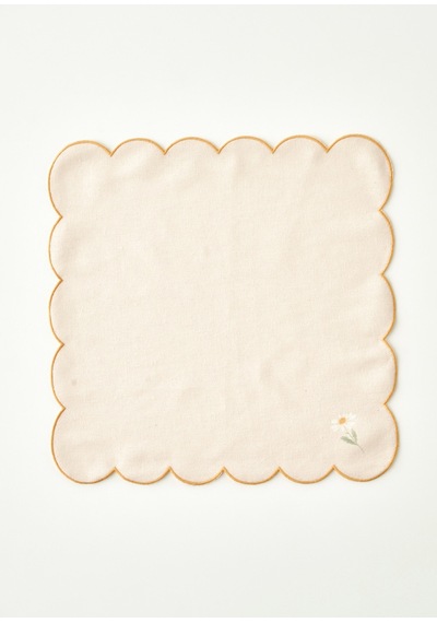Bella Maison Daisy Scallop Kenar Peçete Bej 40x40 Cm