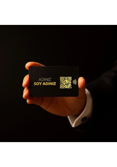 Nfc Black Dijital Kartvizit Üzerine Gold Baskı Kişileştirilebilir Altın Baskı