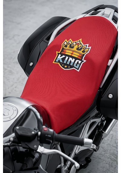 King Universal Motor Sele Kılıfı Kırmızı Scooter Sele Koruyucu %100 Polyester Yıkanabilir Koltuk Kılıfı