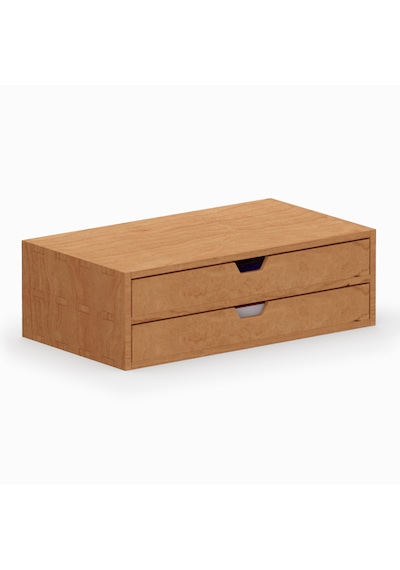 Desna İki Katlı İki Çekmeceli Dolap - Kiraz 34 Cm Uzunluk X 19 Cm Derinlik X 10.8 Cm Woodsaka Doğal Ahşap