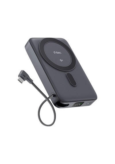Ttec Recharger Pro M Lcd 10.000mah Qi2/magsafe Özellikli 15w Apple iPhone Uyumlu /android, Usb-c Pd 35w Çıkışlı, Dahili Kablolu, Stantlı, Kablosuz Taşınabilir Hızlı Uzay Grisi