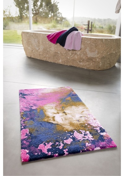 Baccara Banyo Halısı, Renkli Desen, Giza Pamuk Pembe