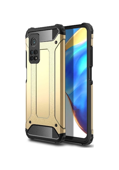 Noktaks - Mi 10t Pro 5g Uyumlu - Kılıf Çift Katman Zırh Tank Crash Military Kapak - Gold Gold