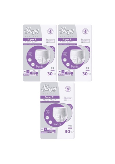 Sleepy Süper2 Emici Külot M Beden 3 Paket 90 Adet