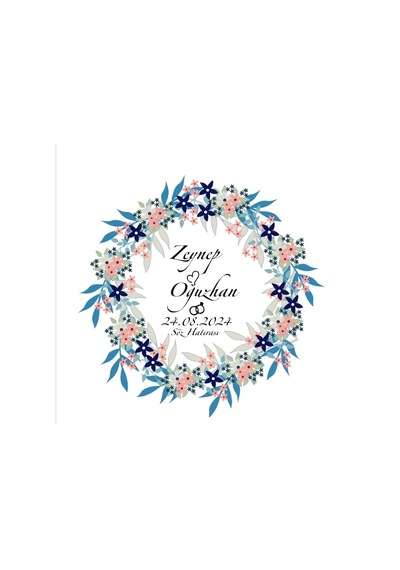 İçbükey Kare Mühür Kına Nişan Düğün 3x3 Cm Özel Etiket / 50 Adet Sticker Beyaz