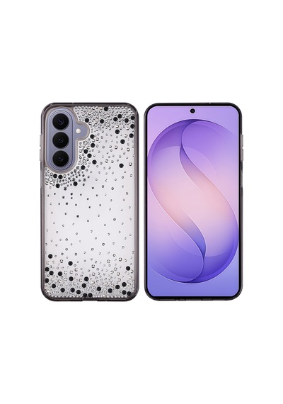 Maks Technology Samsung Galaxy Uyumlu S26 Plus Kılıf Airbag Tasarımlı Damla Taşlı Şeffaf Mkst Pera Silikon Kapak - Siyah