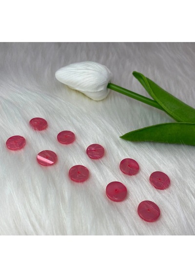 Yuvarlak Model 2 Delikli Pembe Renk Düğme 20boy 13mm-20 Adet