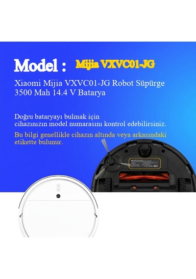 Xiaomi Mijia Vxvc01-jg Robot Süpürge 3500 Mah 14.4 V Batarya  Uyumlu Uzun Ömürlü, Yüksek Performans Pil