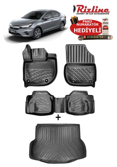 Honda City 2021-2026 Havuzlu Paspas Ve Bagaj Havuzu Seti
