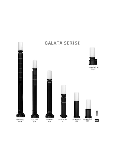 Sekatech Galata Yer Aydınlatma 35cm Set Üstü Bahçe Yol Duvar Lambası Zita ANTRASİT