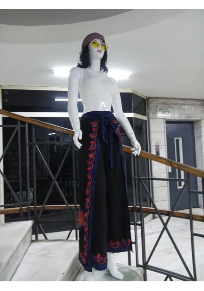 Eren Style Otantik Nakış İşlemeli Harem Şalvar Bulmaca Pantolon 104 Cm -9315 Siyah