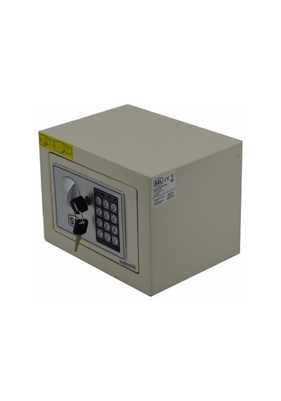 Elektronik Şifreli ve Kilitli Çelik Kutu Kasa 23x17 Krem