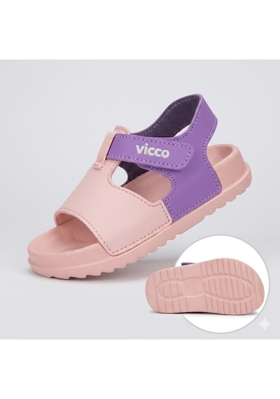 Vicco Sevan Cırtlı Hafif Çok Rahat Çocuk Sandalet Pudra