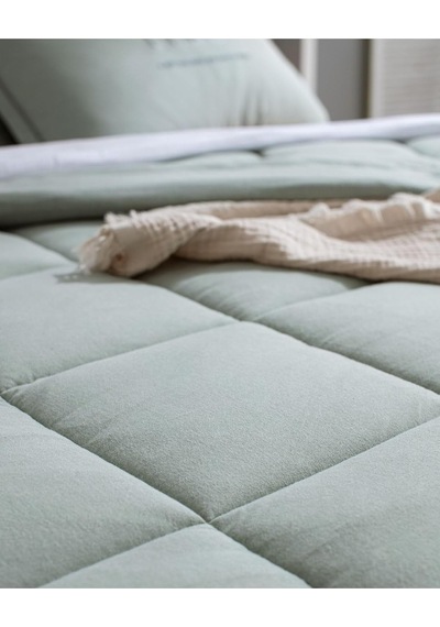 Bobigny Tek Kişilik Supersoft Comforter Set, Mint Yeşili, 160 X 220 Çok Renkli