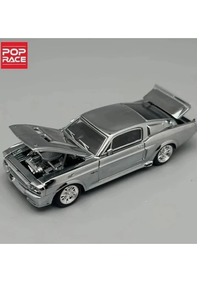 Pop Race Shelby Mustang Gt500 Chrome Silver 312 2026 1/64 Krom