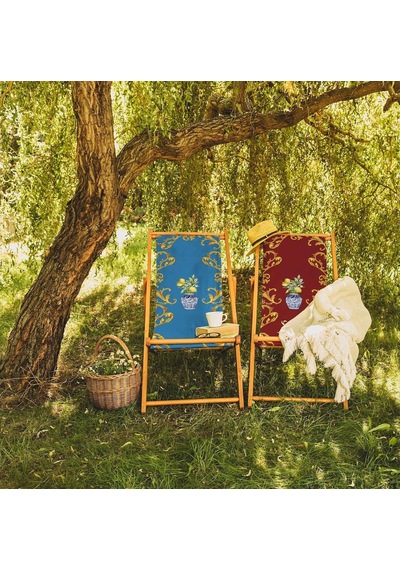 Bluehomeconcept Adawall Blue Lemon Katlanabilir Şezlong