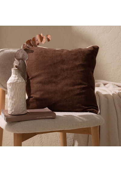 Soft Asas Kırlent - Kahverengi - 45x45 Cm Çok Renkli