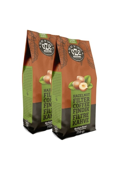 Oze Fındık Aromalı Filtre Kahve 2 x 250 G Makine Kağıt Filtre Metal Filtre