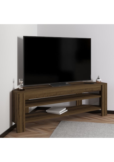 Corner TV Sehpası, 120 cm Köşe Tasarım Gri