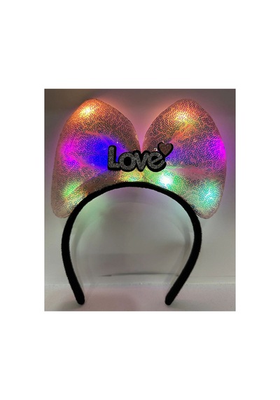 Led Işıklı Love Yazılı Pembe Fiyonk Taç Kız Çocuk Parti Tacı - Parti Taçları - Parti Ve Kutlama 0 - 99