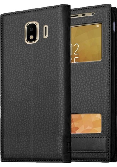Samsung Galaxy J4 J400 Uyumlu Pencereli Kapaklı Magnum Kılıf