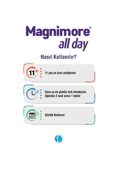 Magnimore All Day Magneyzum 60 Tablet Sitrat Malat Bisglisinat Vitamin B6 P5P