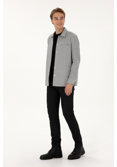 U.S. Polo Assn. Erkek Gri Örme Gömlek 50308470-vr024