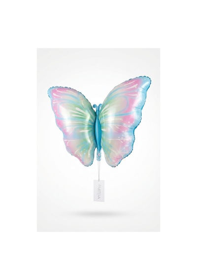 Pembe Mavi Kelebek Folyo Balon 82x52 Cm Kelebek Temalı Doğum Günü Parti Süsü Çok Renkli