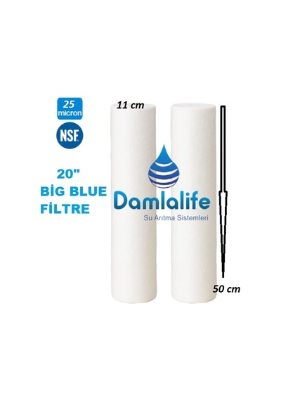 Big Blue 20'' Jumbo Boy 25 Micron Sediment Elyaf Spun Filtre