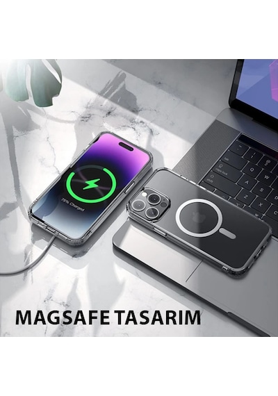 Hoco İphone 15 Pro Max Anti-fall Darbe Önleyici Airbag Manyetik Magsafe Silikon Kılıf- 5775